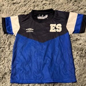 Umbro Blue and Black Jersey Athletic Performance Top